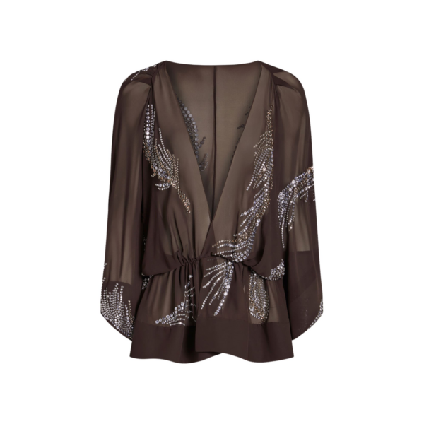 Elevate your elegance in this 16Arlington  from the luxury feather dress edit