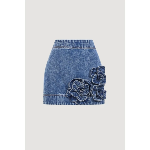 Aje Angelina Denim Mini Skirt, view 4