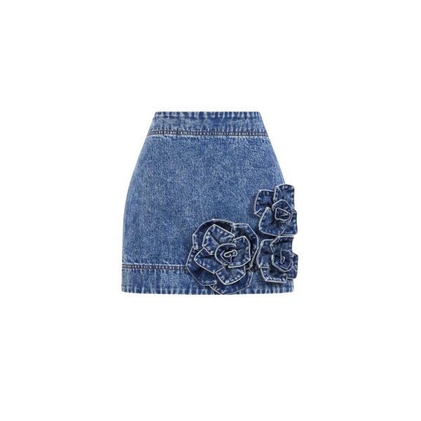 Aje Angelina Denim Mini Skirt