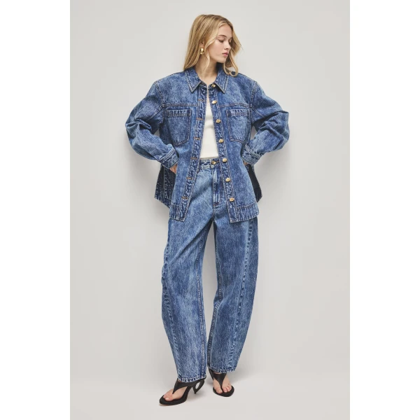 Aje Angelina Denim Shirt, view 5