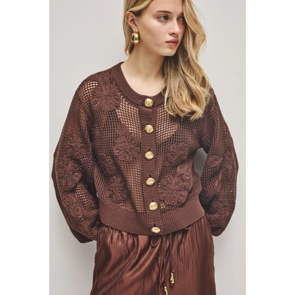 Aje Gardenia Knit Cardigan, view 5