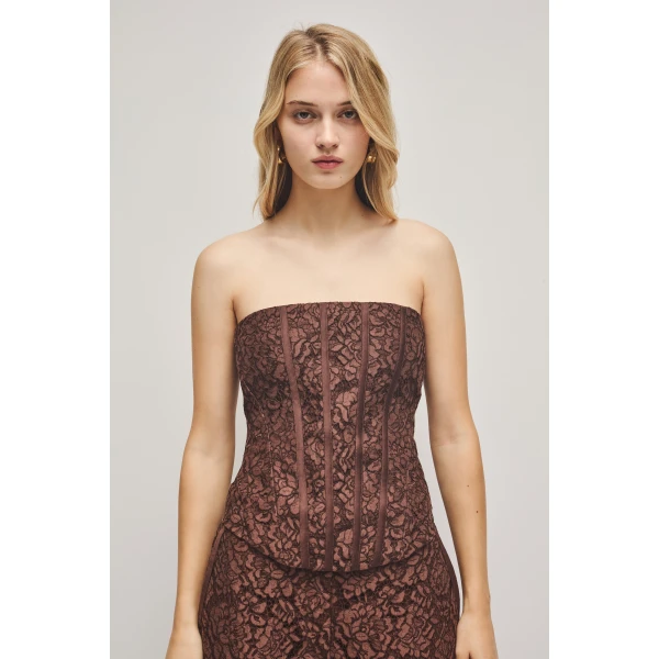 Aje Mystic Lace Bustier Top, view 6
