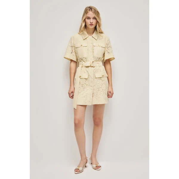 Aje Mystic Lace Mini Shirt Dress, view 3