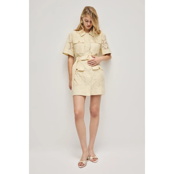 Aje Mystic Lace Mini Shirt Dress, view 7