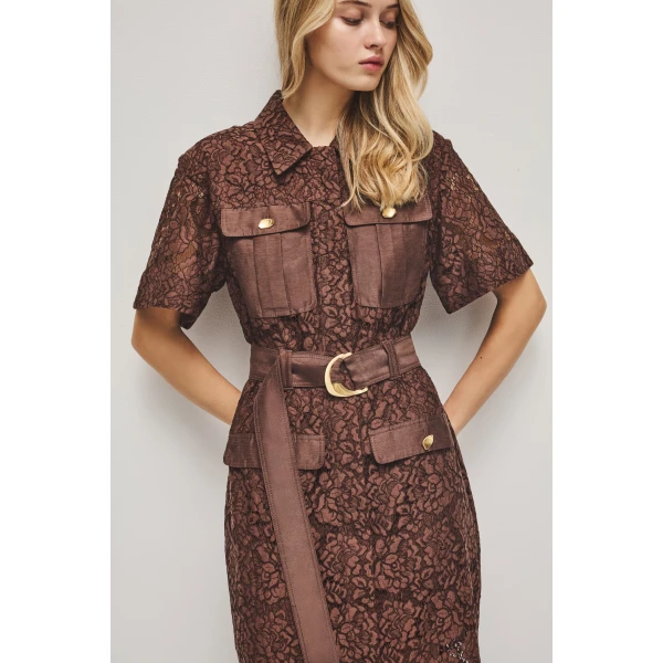 Aje Mystic Lace Shirt Dress, view 6
