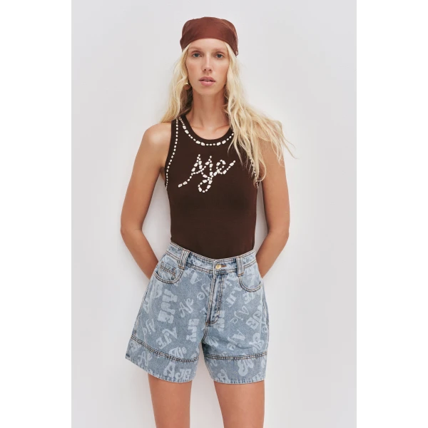 Aje Cary Denim Short, view 3