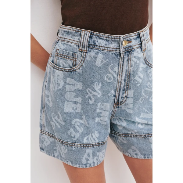 Aje Cary Denim Short, view 4