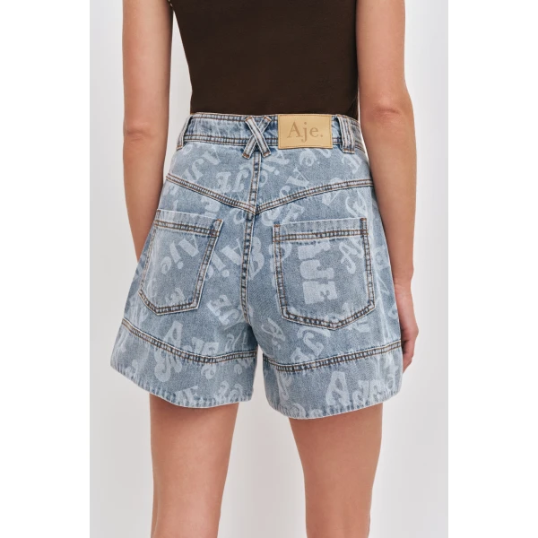 Aje Cary Denim Short, view 5
