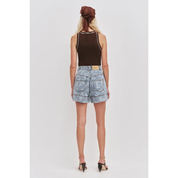 Aje Cary Denim Short, view 7