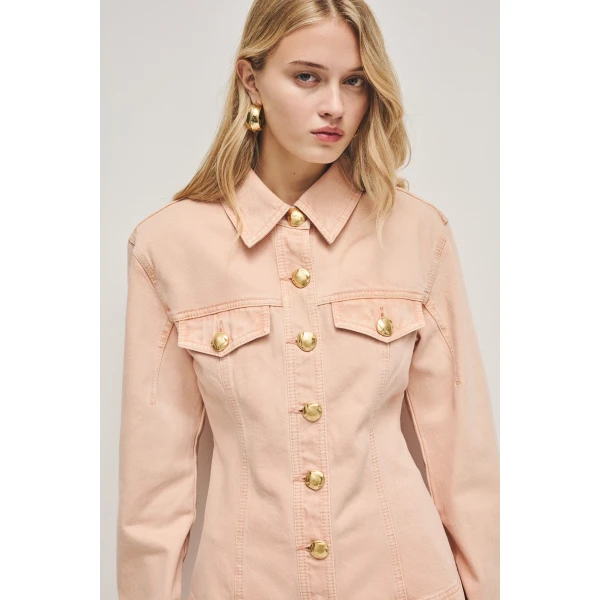 Aje Sunrise Denim Long Sleeve Shirt, view 7