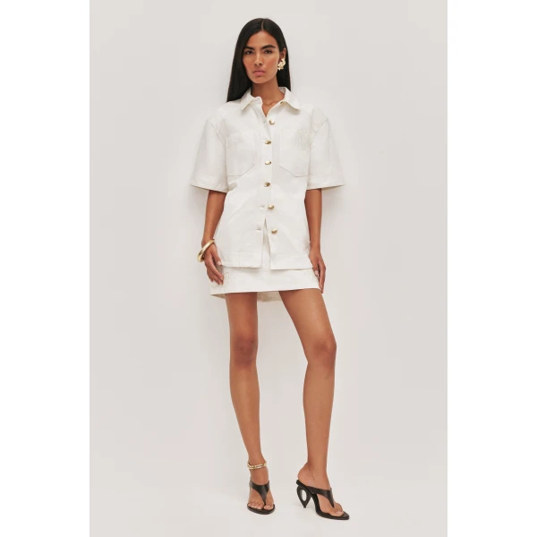Aje Halo Embroidered Shirt, view 2