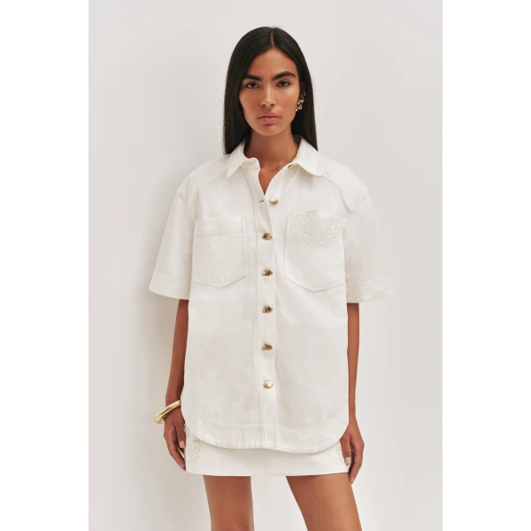 Aje Halo Embroidered Shirt, view 3