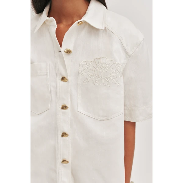 Aje Halo Embroidered Shirt, view 5