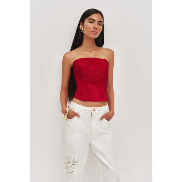 Aje Wave Bustier Top, view 3