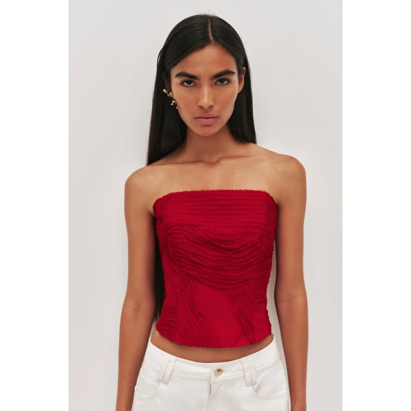 Aje Wave Bustier Top, view 4