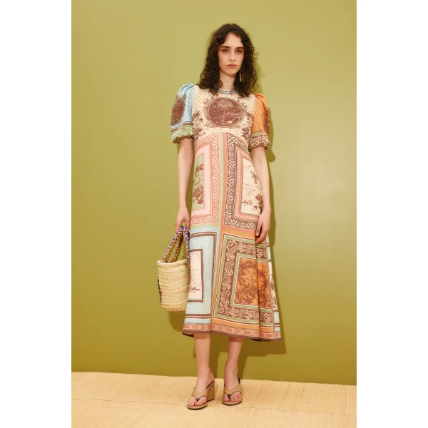 Alemais Alberta Midi Dress  Sustainable Dresses with Alemais print - Coveti Australian Designer