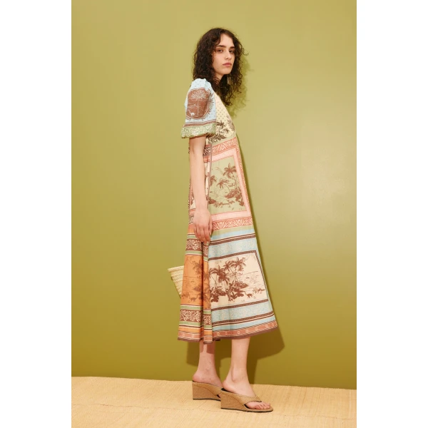Alemais Alberta Midi Dress  Sustainable Dresses with Alemais print - Coveti Australian Designer