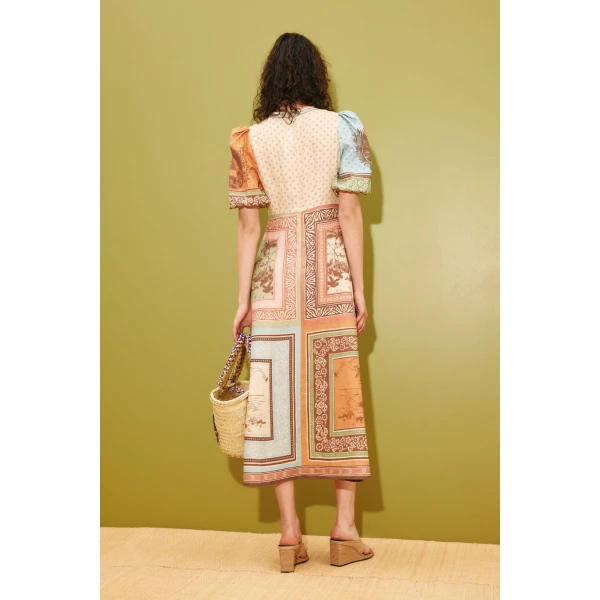 Alemais Alberta Midi Dress  Sustainable Dresses with Alemais print - Coveti Australian Designer