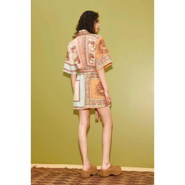 Alemais Alberta Mini Dress  Sustainable Dresses with Alemais print - Coveti Australian Designer