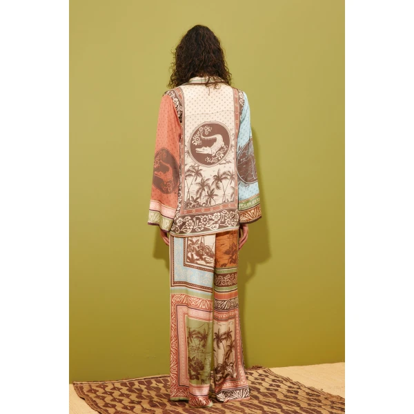 Alemais Alberta Silk Shirt  Sustainable Tops with Alemais print - Coveti Australian Designer