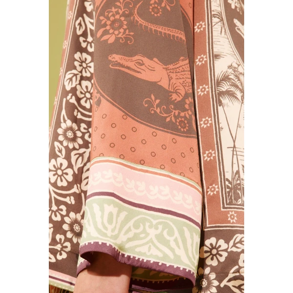 Alemais Alberta Silk Shirt  Sustainable Tops with Alemais print - Coveti Australian Designer