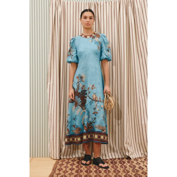 Alemais Georgie Midi Dress  Sustainable Dresses with Alemais print - Coveti Australian Designer