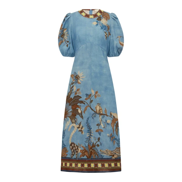Alemais Georgie Midi Dress  Sustainable Dresses with Alemais print - Coveti Australian Designer