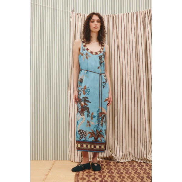 Alemais Georgie Sleeveless Midi Dress  Sustainable Dresses with Alemais print - Coveti Australian Designer