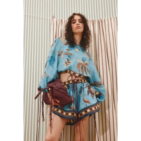 Alemais Georgie Top  Sustainable Tops with Alemais print - Coveti Australian Designer