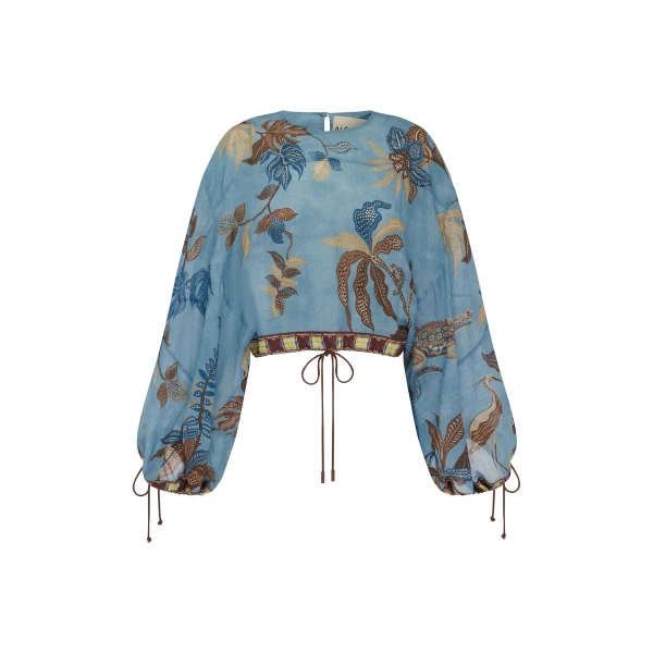 Alemais Georgie Top  Sustainable Tops with Alemais print - Coveti Australian Designer