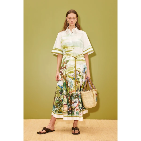 Alemais Jungle Boogie Shirtdress  Sustainable Dresses with Alemais print - Coveti Australian Designer