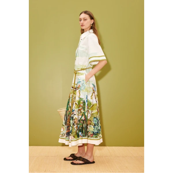 Alemais Jungle Boogie Shirtdress  Sustainable Dresses with Alemais print - Coveti Australian Designer