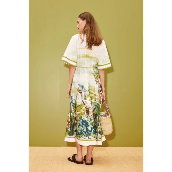 Alemais Jungle Boogie Shirtdress  Sustainable Dresses with Alemais print - Coveti Australian Designer