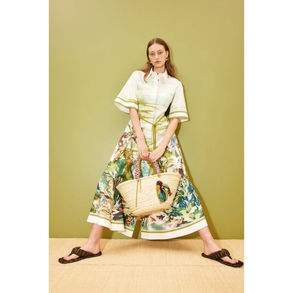 Alemais Jungle Boogie Shirtdress  Sustainable Dresses with Alemais print - Coveti Australian Designer