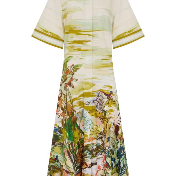 Alemais Jungle Boogie Shirtdress  Sustainable Dresses with Alemais print - Coveti Australian Designer