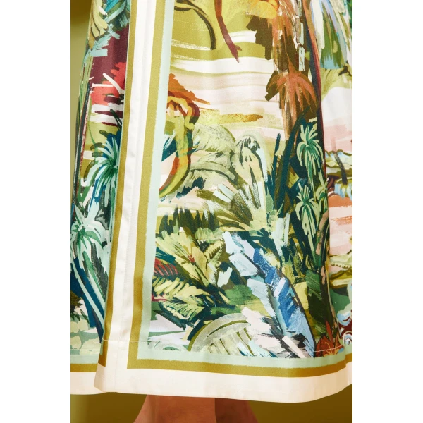 Alemais Jungle Boogie Silk Culotte  Sustainable Pants with Alemais print - Coveti Australian Designer