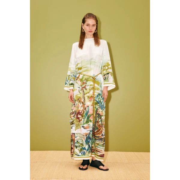 Alemais Jungle Boogie Silk Midi Dress  Sustainable Dresses with Alemais print - Coveti Australian Designer