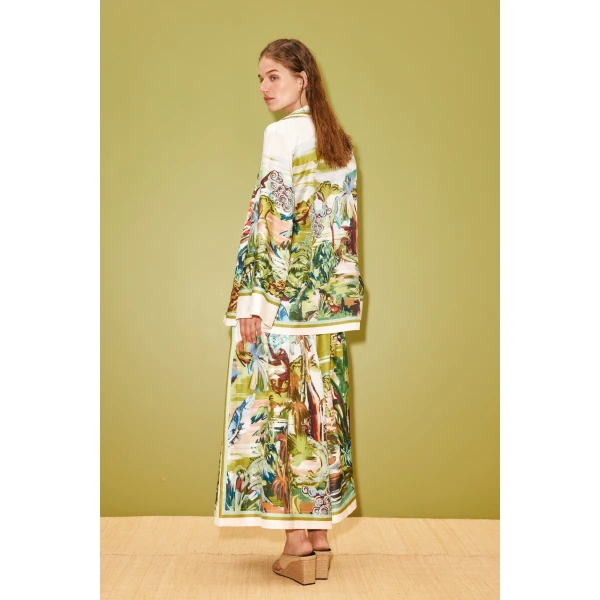 Alemais Jungle Boogie Silk Shirt  Sustainable Tops with Alemais print - Coveti Australian Designer