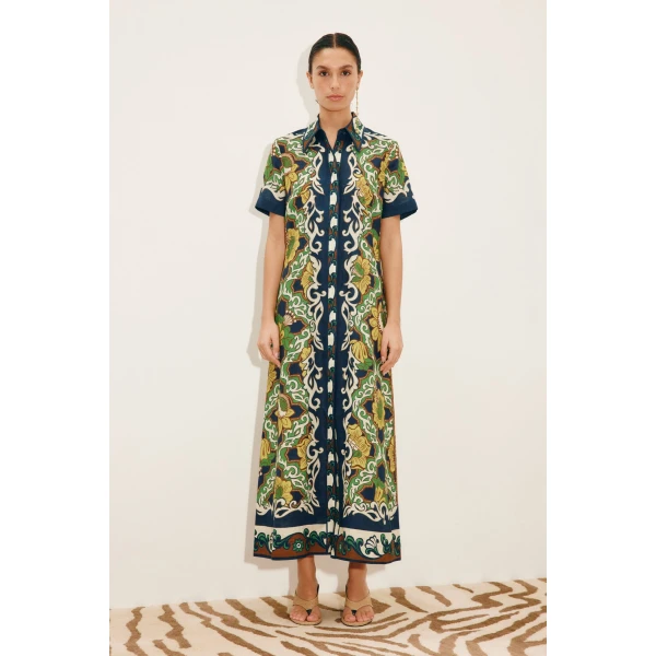 Alemais Liana Shirtdress  Sustainable Dresses with Alemais print - Coveti Australian Designer