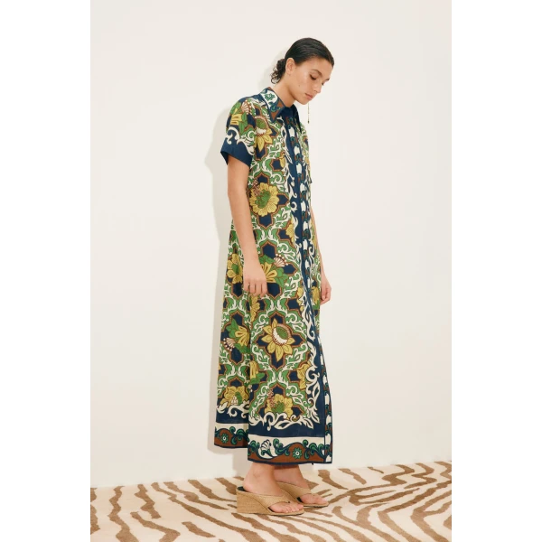 Alemais Liana Shirtdress  Sustainable Dresses with Alemais print - Coveti Australian Designer