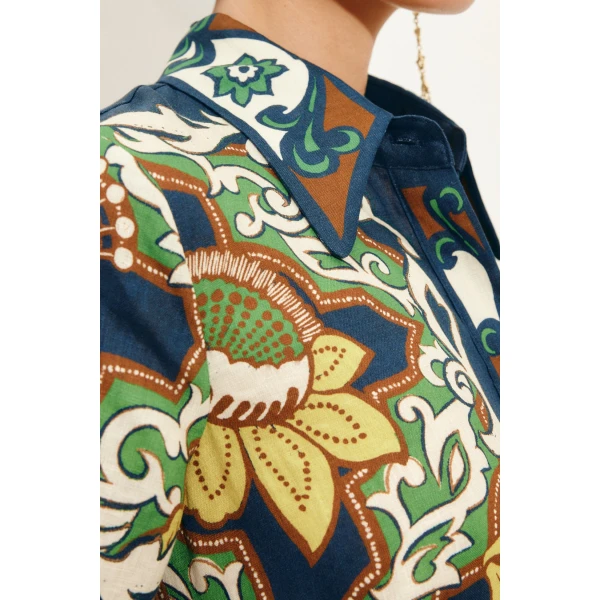 Alemais Liana Shirtdress  Sustainable Dresses with Alemais print - Coveti Australian Designer