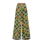 Alemais Liana Silk Palazzo Pant  Sustainable Pants with Alemais print - Coveti Australian Designer