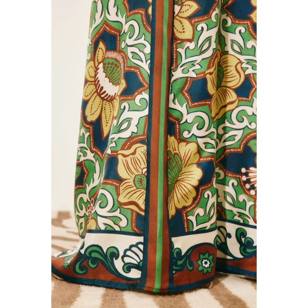 Alemais Liana Silk Palazzo Pant  Sustainable Pants with Alemais print - Coveti Australian Designer