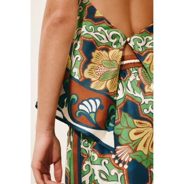 Alemais Liana Silk Top  Sustainable Tops with Alemais print - Coveti Australian Designer