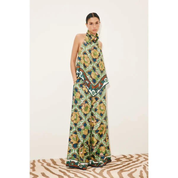 Alemais Liana Silk Top  Sustainable Tops with Alemais print - Coveti Australian Designer