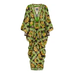 Alemais Liana V Neck Silk Midi Dress  Sustainable Dresses with Alemais print - Coveti Australian Designer