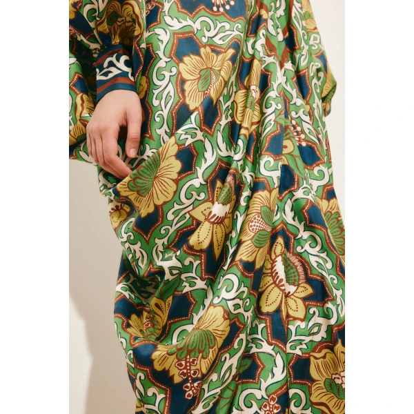 Alemais Liana V Neck Silk Midi Dress  Sustainable Dresses with Alemais print - Coveti Australian Designer