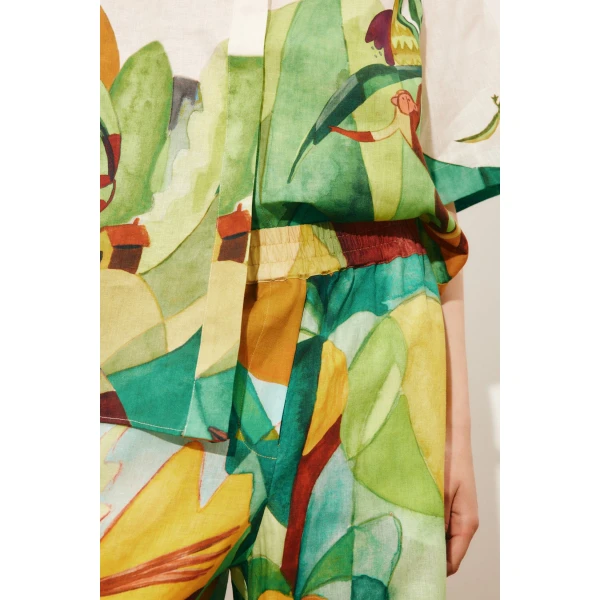 Alemais Mokshini Pant  Sustainable Pants with Alemais print - Coveti Australian Designer