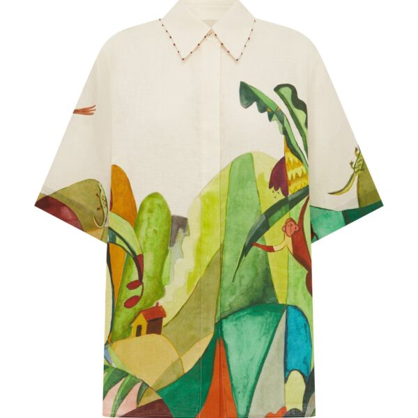 Alemais Mokshini Shirt  Sustainable Tops with Alemais print - Coveti Australian Designer