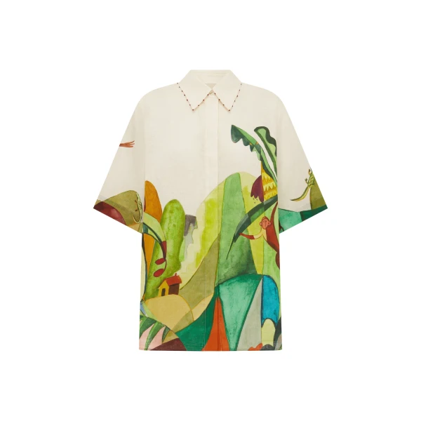 Alemais Mokshini Shirt  Sustainable Tops with Alemais print - Coveti Australian Designer